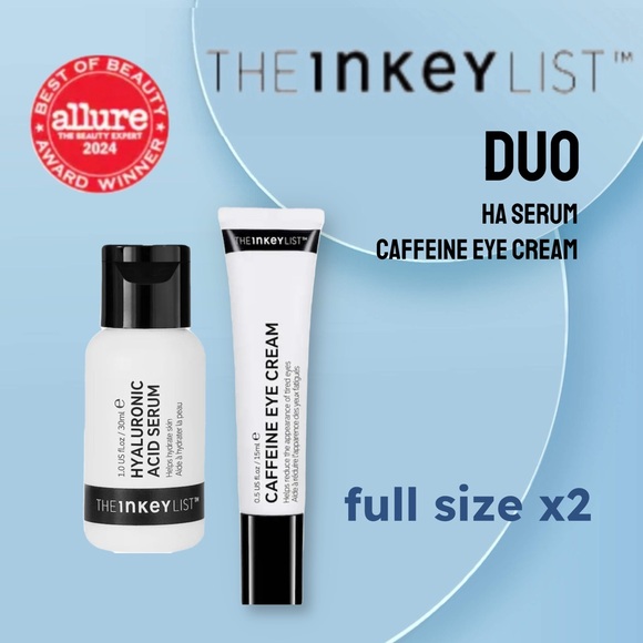 🆕*NEW* The INKEY LIST |FULL| Duo of Caffeine Eye Cream & HA Serum - Picture 1 of 16